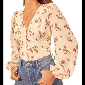 Reformation santino Floral Print Top